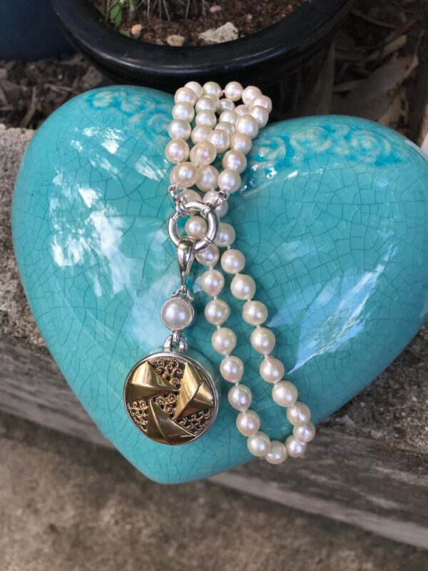 Classic Hand Knotted Fresh Water Pearl Necklace   #TFF5 - Image 6