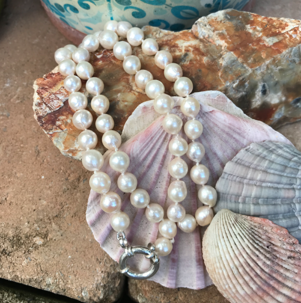 Classic Hand Knotted Fresh Water Pearl Necklace   #TFF5 - Image 5