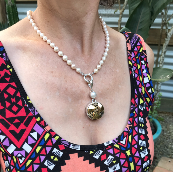 Classic Hand Knotted Fresh Water Pearl Necklace   #TFF5 - Image 3