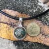 Vintage "Petite" Button Pendant-Includes Black Leather Cord!   #SAMF - Image 2