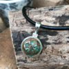 Vintage "Petite" Button Pendant-Includes Black Leather Cord!   #SAMF