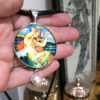 Mermaid Pendant with Large Pearl-Includes Black Leather Cord   #MC20 - Image 2
