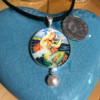 Mermaid Pendant with Large Pearl-Includes Black Leather Cord   #MC20 - Image 3