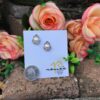 Stylish White Pearl/Sterling Silver Post Earrings   #PRDWW - Image 2