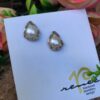 Stylish White Pearl/Sterling Silver Post Earrings   #PRDWW
