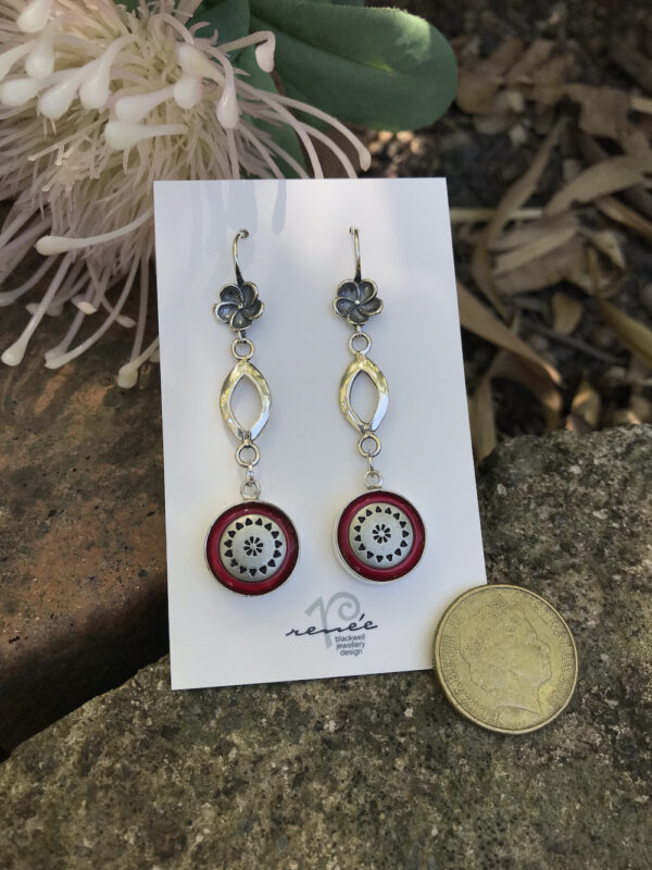 French Vintage 1950's Button Earrings Sure to Delight!    #MSE3 - Image 2