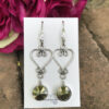 Swarovski "Crackle Crystal" & Sterling Silver Heart Earrings   #VO7 - Image 6