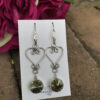 Swarovski "Crackle Crystal" & Sterling Silver Heart Earrings   #VO7 - Image 3