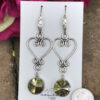 Swarovski "Crackle Crystal" & Sterling Silver Heart Earrings   #VO7 - Image 5