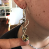 Swarovski "Crackle Crystal" & Sterling Silver Heart Earrings   #VO7