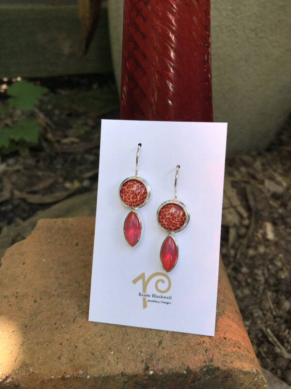 Pink Lovers! Animal Print Button & Crystal Earrings!    #CAQ9 - Image 6