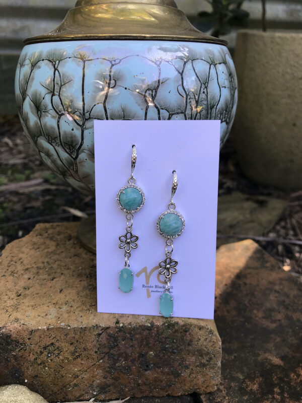 Seafoam Green Crystal Earrings Delights!  #AIGO - Image 3
