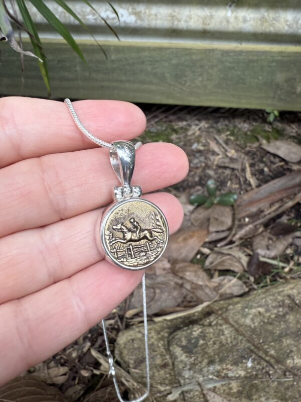 Horse Lovers! Antique Button Pendant-Includes Sterling Silver Chain!   #HLBM2 - Image 5