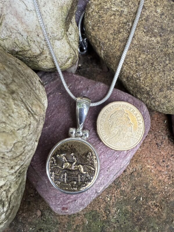 Horse Lovers! Antique Button Pendant-Includes Sterling Silver Chain!   #HLBM2 - Image 6