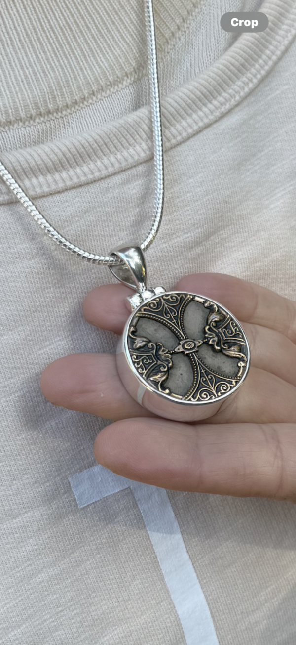 Superb 1800's Era Antique Button Pendant-Includes Silver Chain!   #Z49 - Image 7