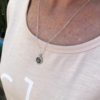 1950's Vintage "Mini" Button Pendant-Includes Sterling Silver Chain!   #83DD - Image 3