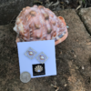 Petal Pink Pearl & Crystal Stud/Post Earrings   #ZZ32 - Image 2