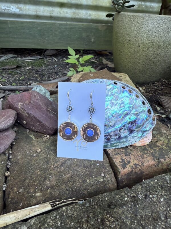1940's Era Vintage Blue Button Earrings of the Week!   #KDL91 - Image 3