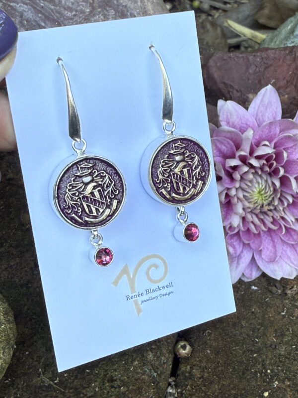 Timeless Treasures! Vintage Button & Sparkly Crystal Earrings    #OMP4 - Image 3