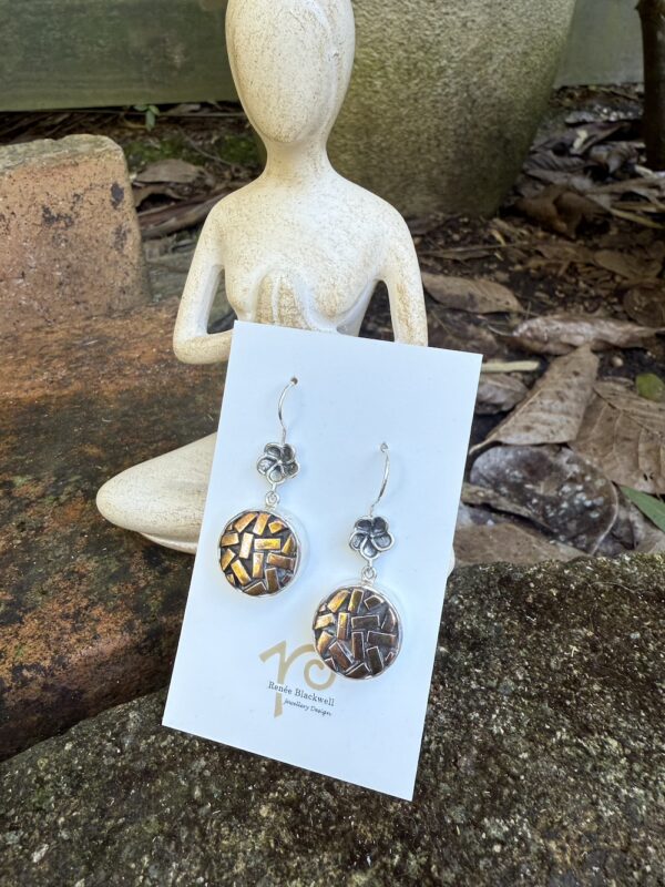 Renée's Pick! Copper Vintage 1950's Italian Button Earrings   #WRD22 - Image 4