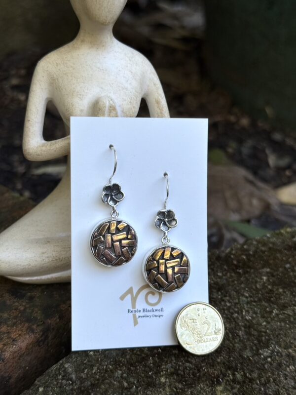 Renée's Pick! Copper Vintage 1950's Italian Button Earrings   #WRD22 - Image 2