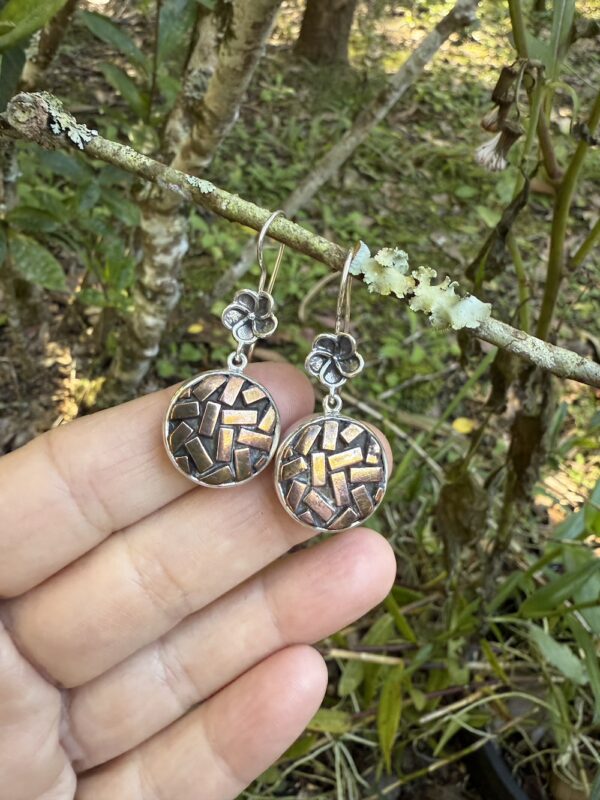 Renée's Pick! Copper Vintage 1950's Italian Button Earrings   #WRD22 - Image 3