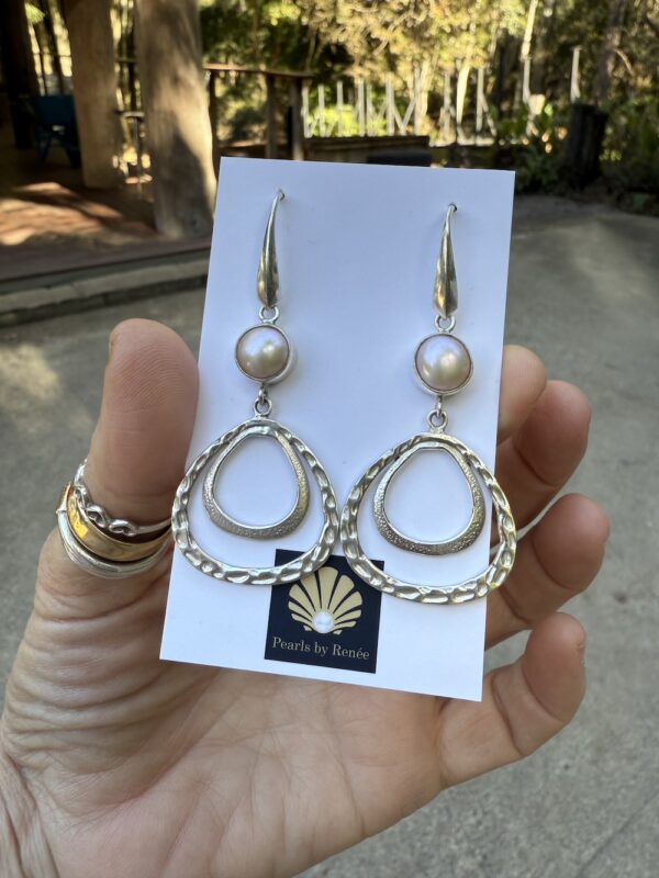 Exquisite Pearl & Sterling Silver Earrings Fresh from the Studio!   #MKY73 - Image 4