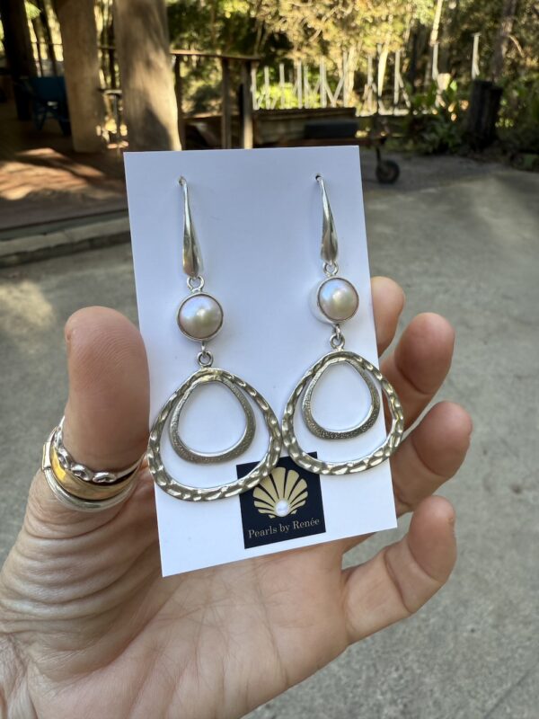 Exquisite Pearl & Sterling Silver Earrings Fresh from the Studio!   #MKY73 - Image 3