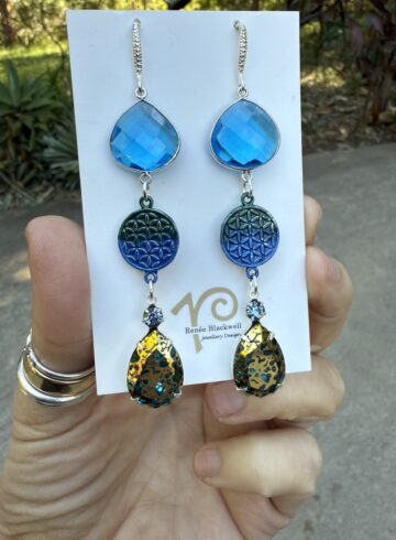Blue/Green Earring Lovers Stunning Statement Earrings   #GBS3