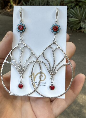 Amazing Sterling Silver & Crystal Statement Earrings   #SRK66