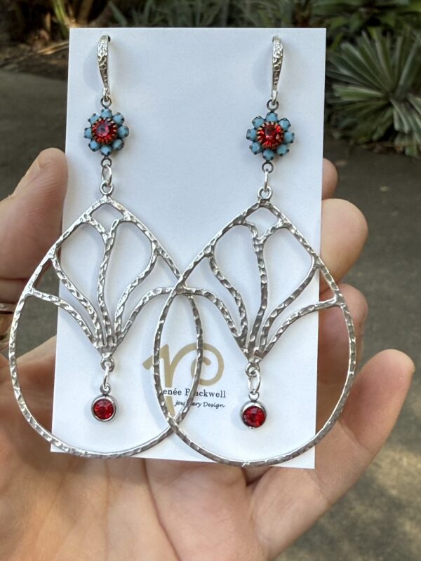 Amazing Sterling Silver & Crystal Statement Earrings   #SRK66