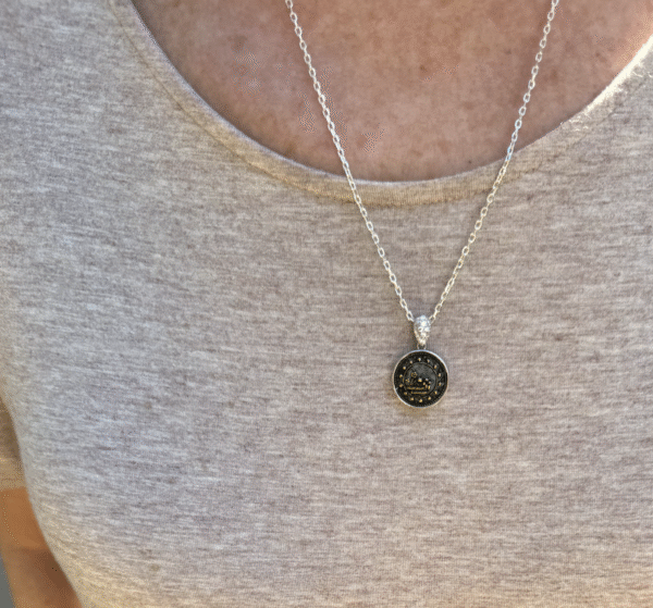 Stunning “Mini” 1800's Era Antique Button Pendant-Includes Sterling Silver Chain!   #BBK9 - Image 3