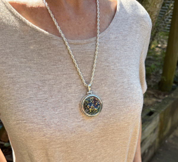 Cherub 1800's Era Antique  Button Pendant-Includes Silver Chain!   #TAH2 - Image 3