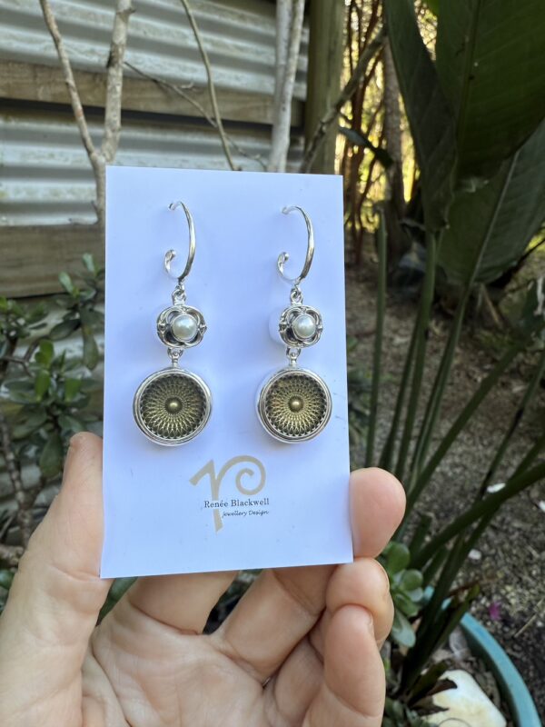 Spectacular 1960's Vintage Italian Button & Pearl Earring Delights!   #HCW6 - Image 3