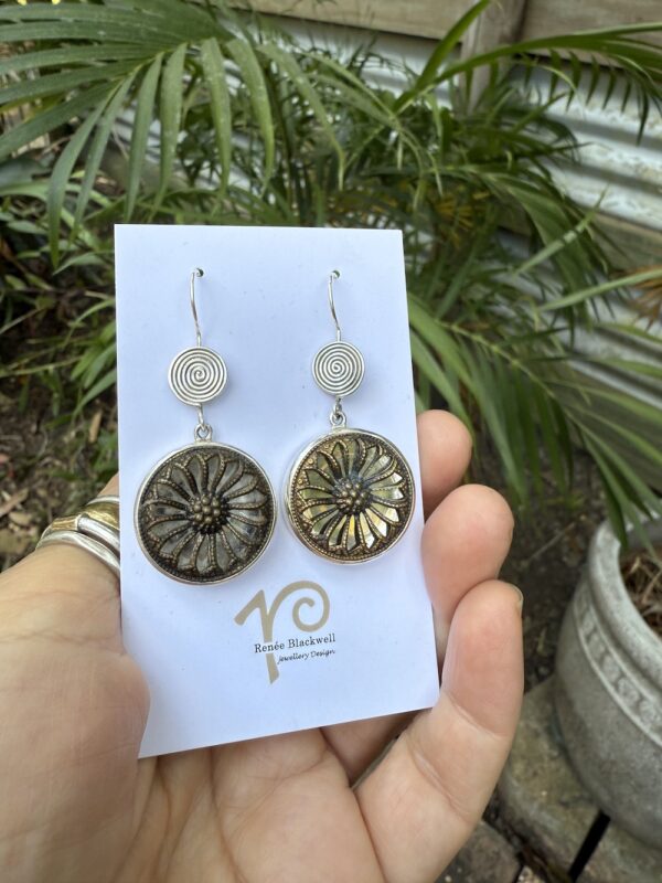 Renée's Pick! 1800's Era Antique Button Earrings   #XSS211 - Image 4