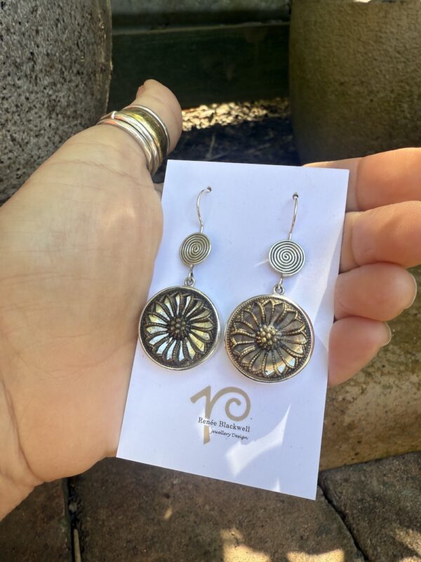 Renée's Pick! 1800's Era Antique Button Earrings   #XSS211 - Image 2