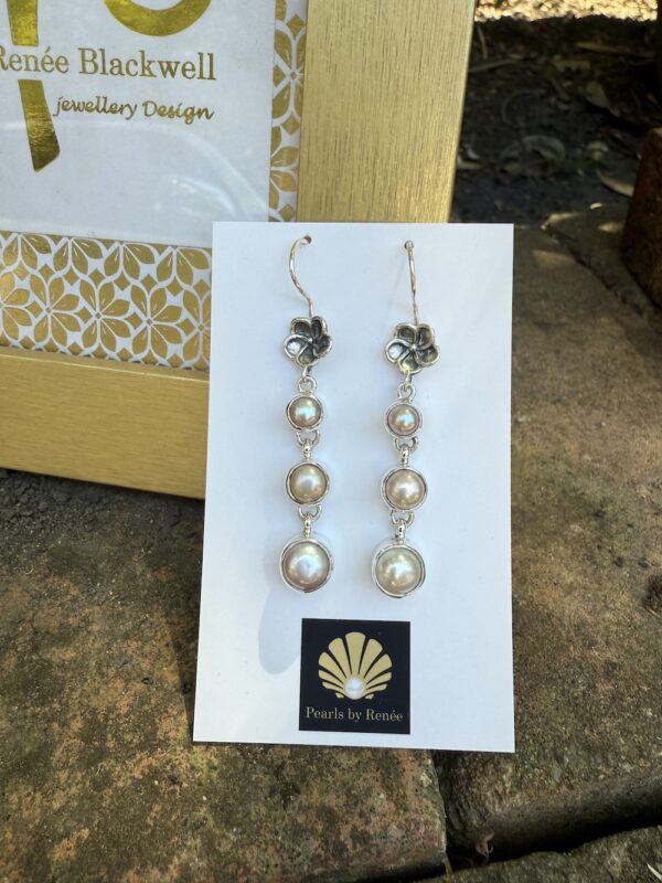 Renée's Pick-Triple Drop Pearl Earring Delights!   #NZT59 - Image 2