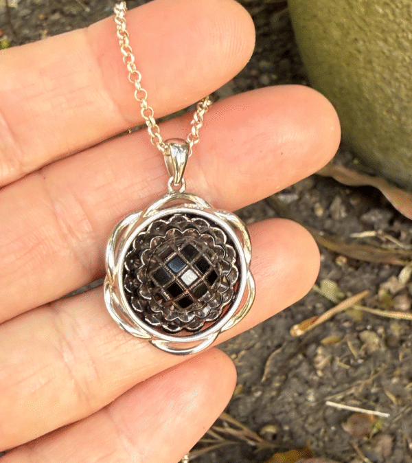 Timeless Vintage "Mini Button" Pendant-Includes Sterling Silver Chain!   #IG698 - Image 3
