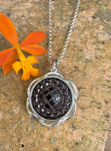 Timeless Vintage "Mini Button" Pendant-Includes Sterling Silver Chain!   #IG698