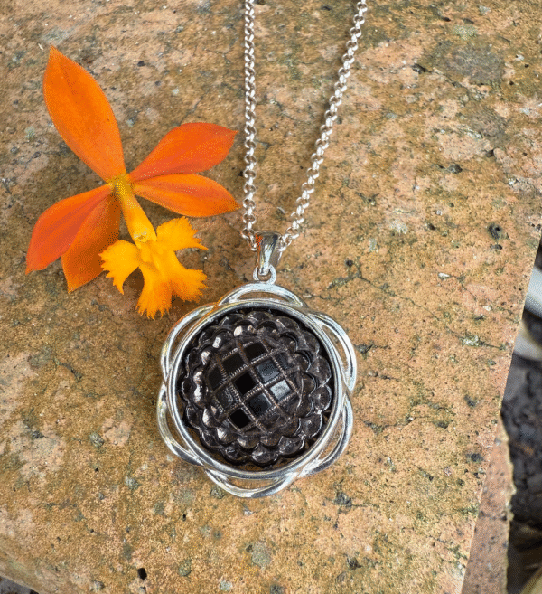Timeless Vintage "Mini Button" Pendant-Includes Sterling Silver Chain!   #IG698