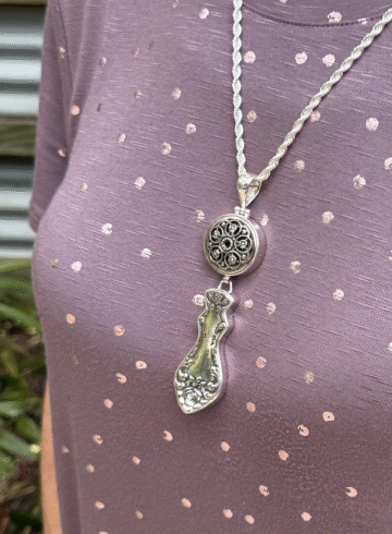 Remarkable Statement Pendant Fresh from the Studio-Includes Silver Chain & Bonus Earrings!  #319Y