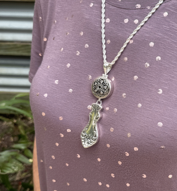 Remarkable Statement Pendant Fresh from the Studio-Includes Silver Chain & Bonus Earrings!  #319Y