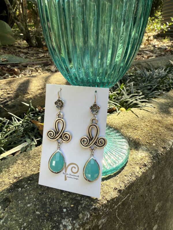 Aqua Blue Crystal Earring Delights     #PFE4 - Image 2