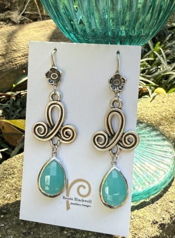 Aqua Blue Crystal Earring Delights     #PFE4