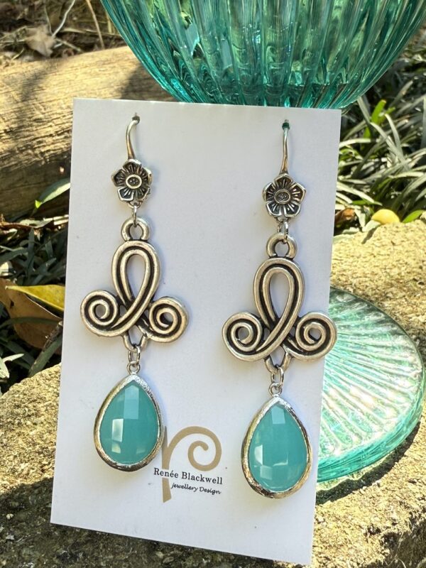 Aqua Blue Crystal Earring Delights     #PFE4