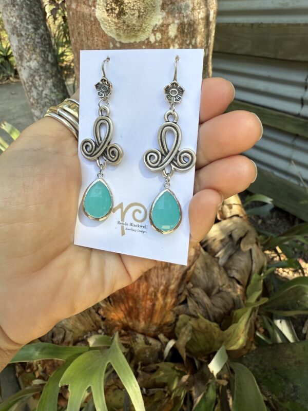 Aqua Blue Crystal Earring Delights     #PFE4 - Image 3