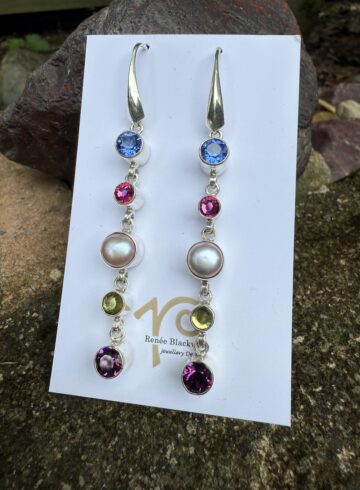 Glorious Five Drop Crystal & Pearl Earrings    #HCR2