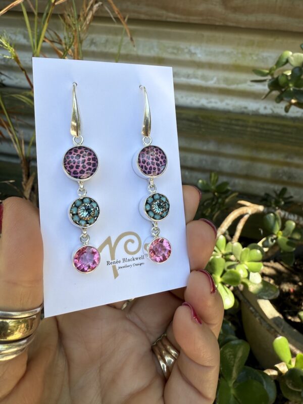 Colourful 3-Drop Earring Treasures!   #LKI9 - Image 3