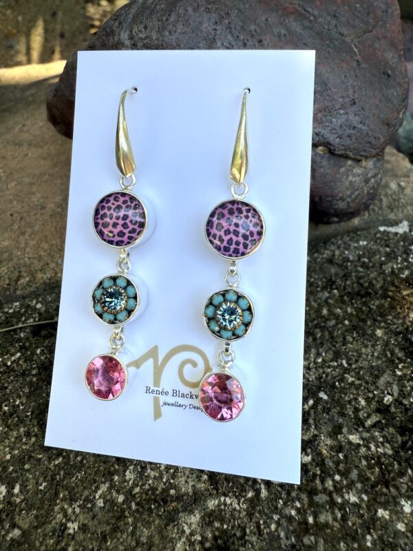 Colourful 3-Drop Earring Treasures!   #LKI9