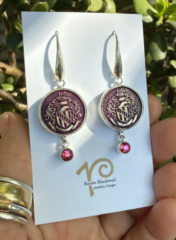 Classic! Vintage Button & Sparkly Crystal Earrings    #OMP4